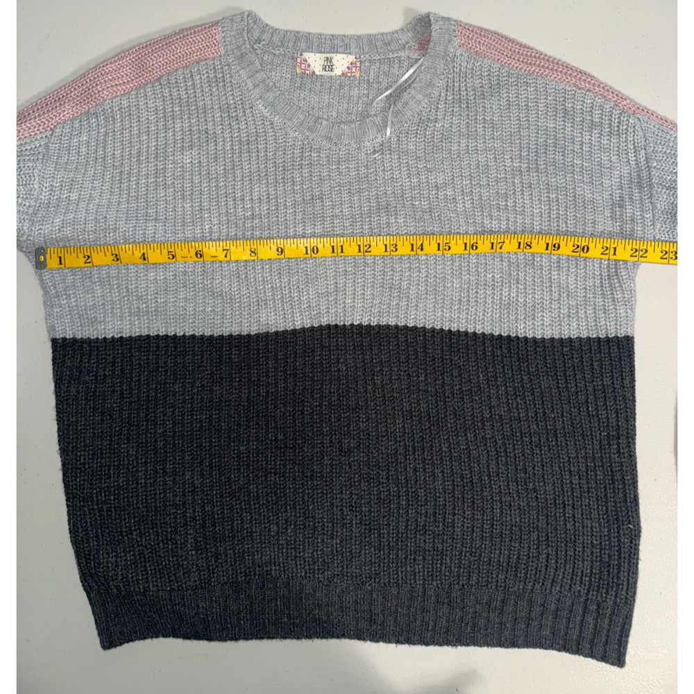 Pink Rose Women’s M Knit Sweater Crew Neck Pullover Soft Cozy Autumn Casual - Picture 6 of 8